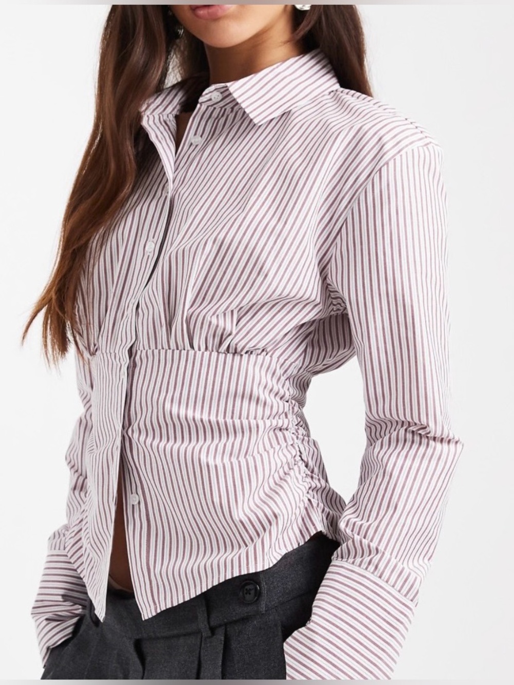ASOS DESIGN NWT Women’s Fitted Corset Shirt in Stripe Size 6